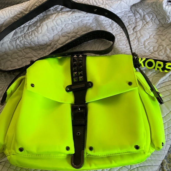 KORS Michael Kors Handbags - Michael Kors Oliva Neon Messenger Bag